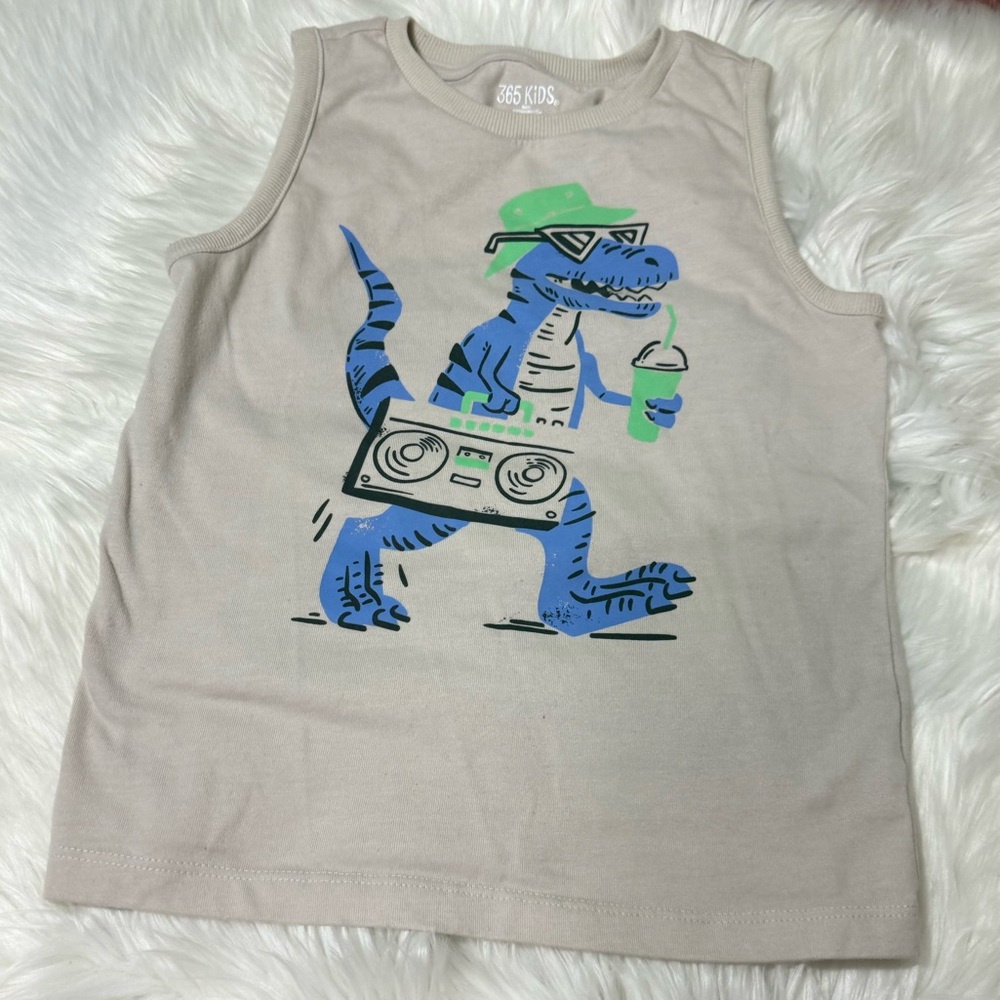 365 Kids by Garanimals Dino Graphic Tank Top Youth Boy Size 7